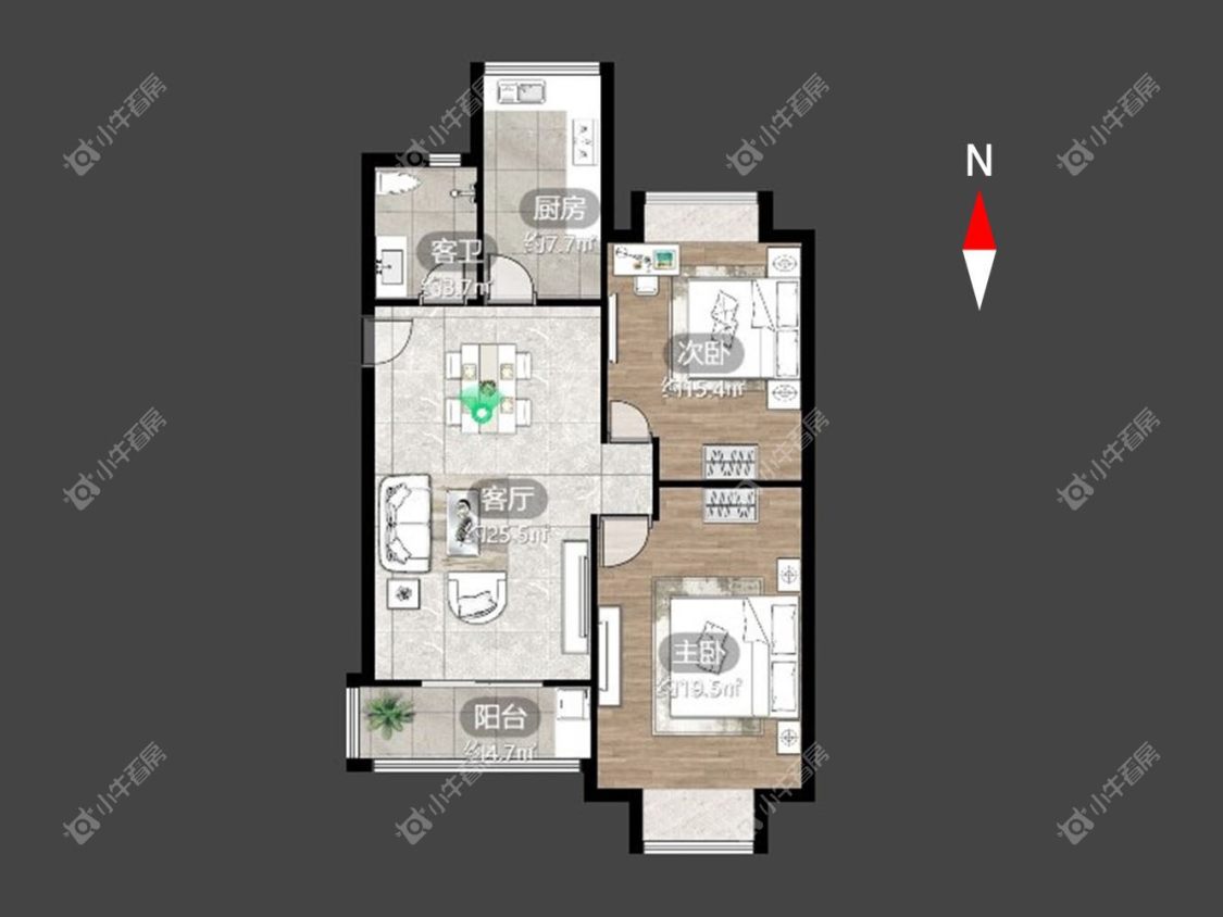 常州嘉顺花园在租房源户型图_小牛看房