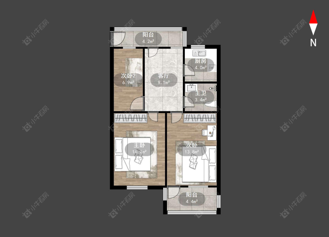 升仙弄房源户型图 常州升仙弄在售二手房源户型图_小牛看房