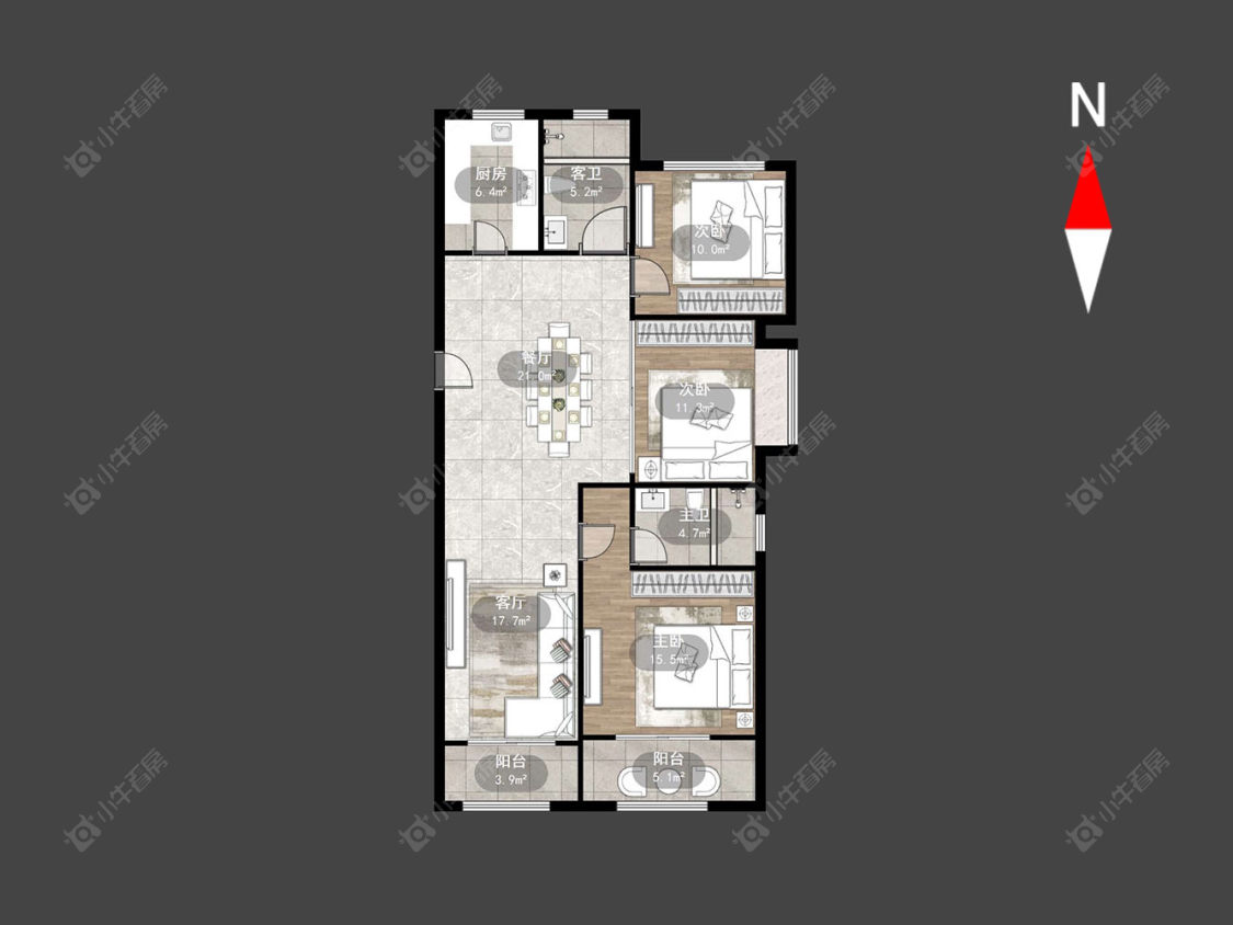 常州世茂香槟湖五期在售二手房源户型图_小牛看房