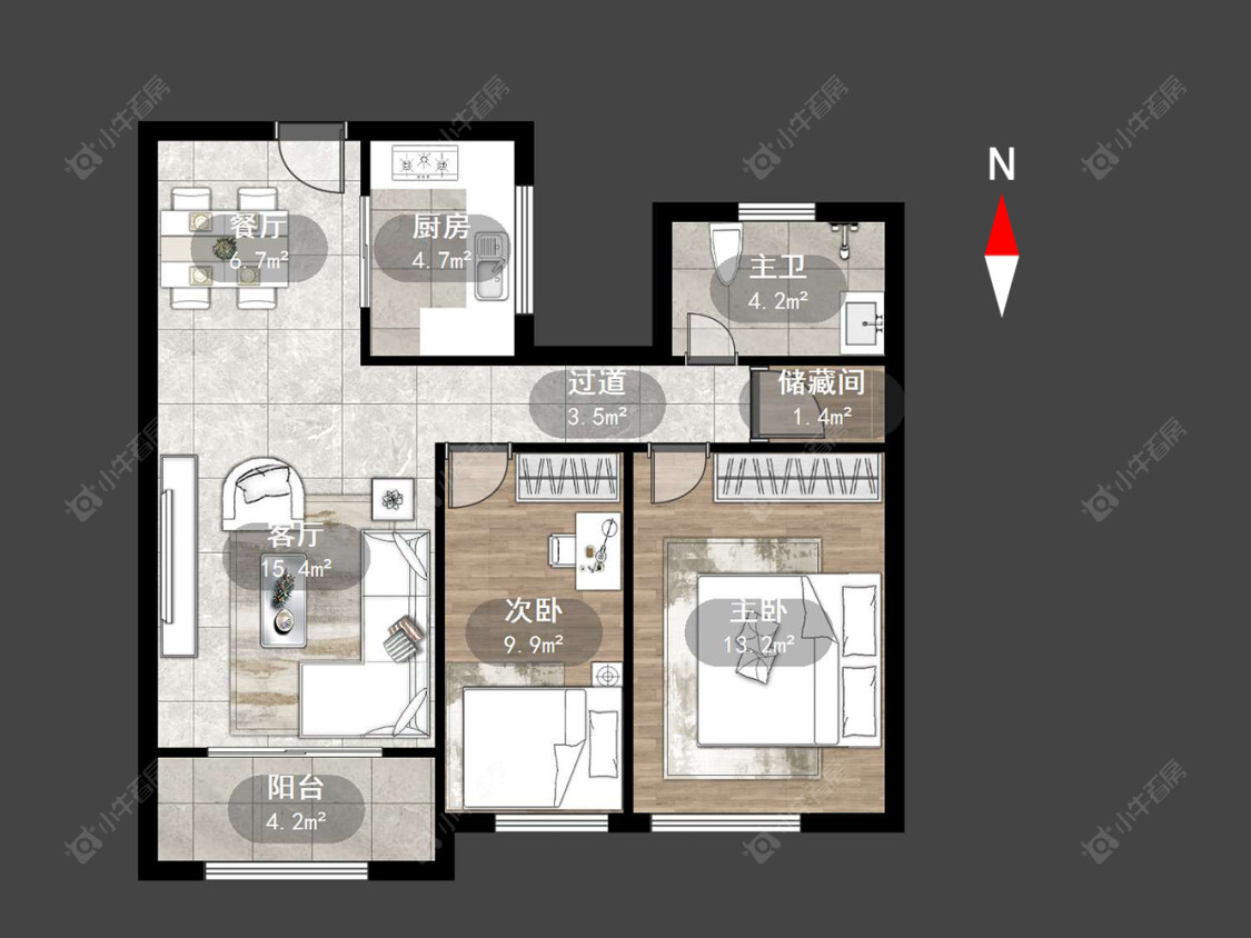 常州新裕花苑在售二手房源户型图_小牛看房