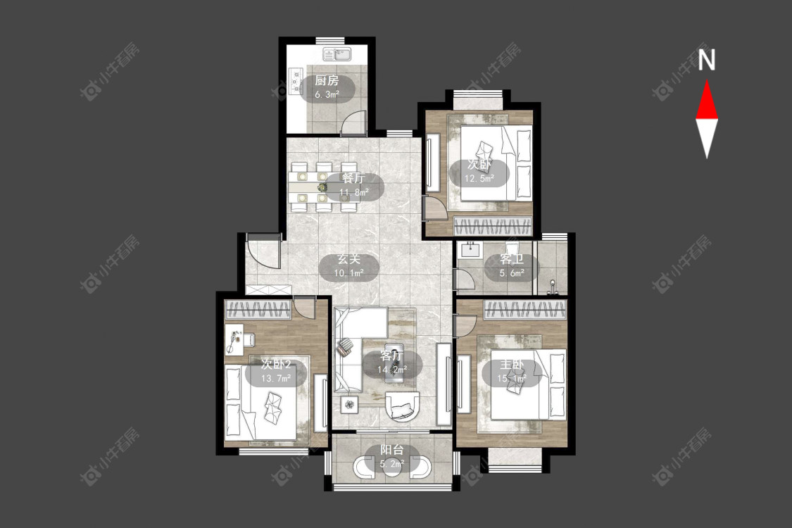 常州四季新城南苑在售二手房源户型图_小牛看房