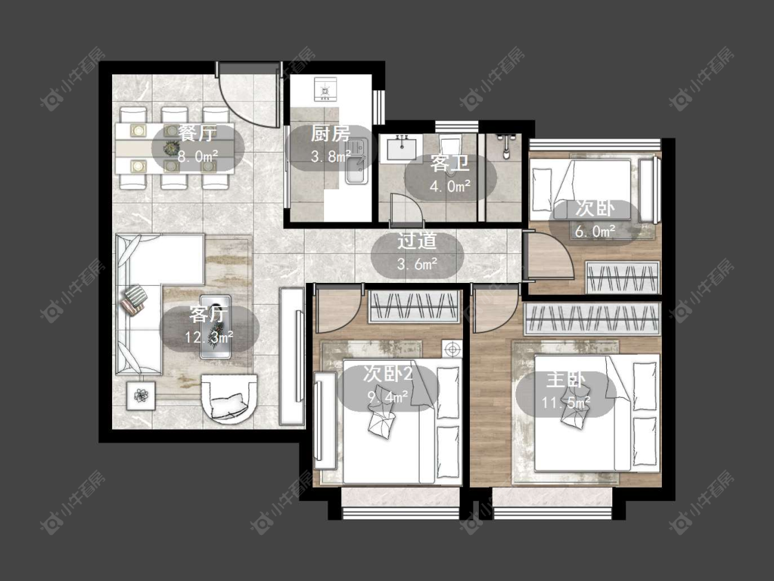 丹阳中南君悦府中南一期在售二手房源户型图_小牛看房
