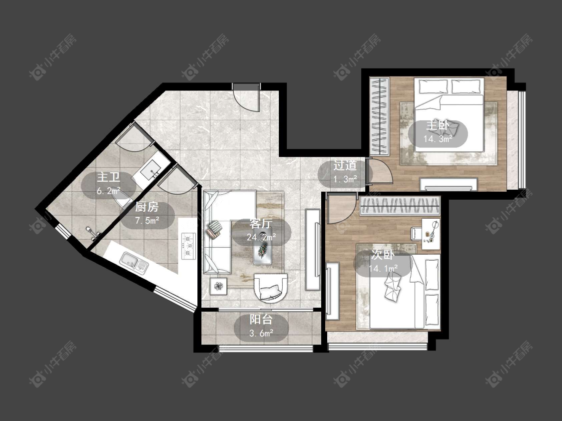 丹阳恒大名都一期在售二手房源户型图_小牛看房