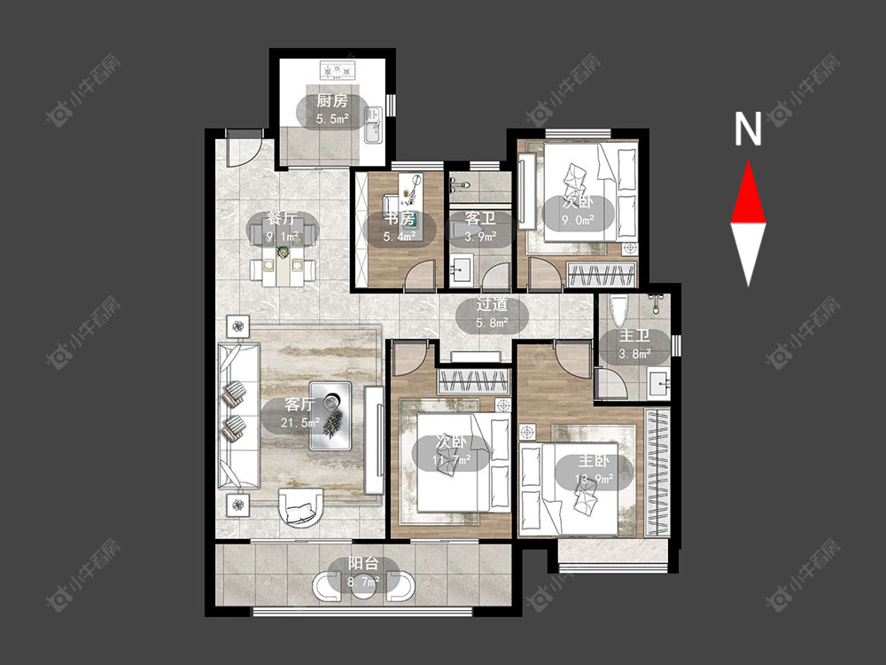 新城金樾房源户型图 常州新城金樾在售二手房源户型图_小牛看房
