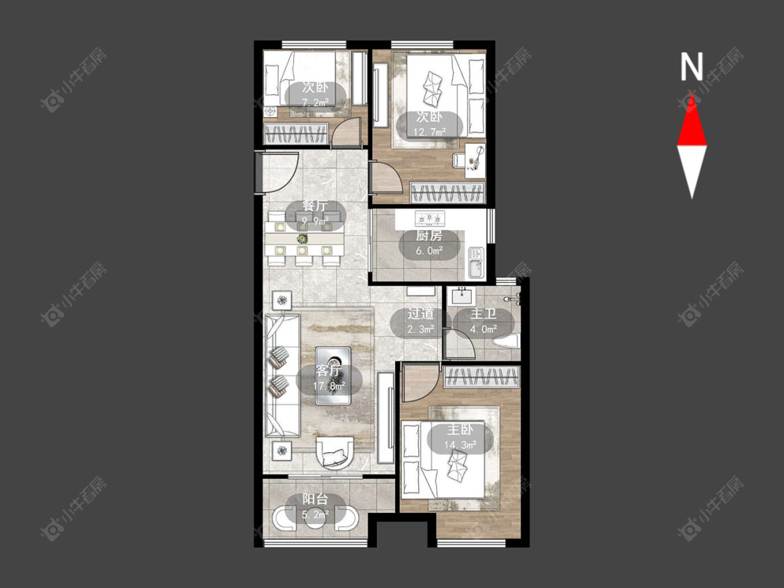 常州路劲天隽峰荟在售二手房源户型图_小牛看房