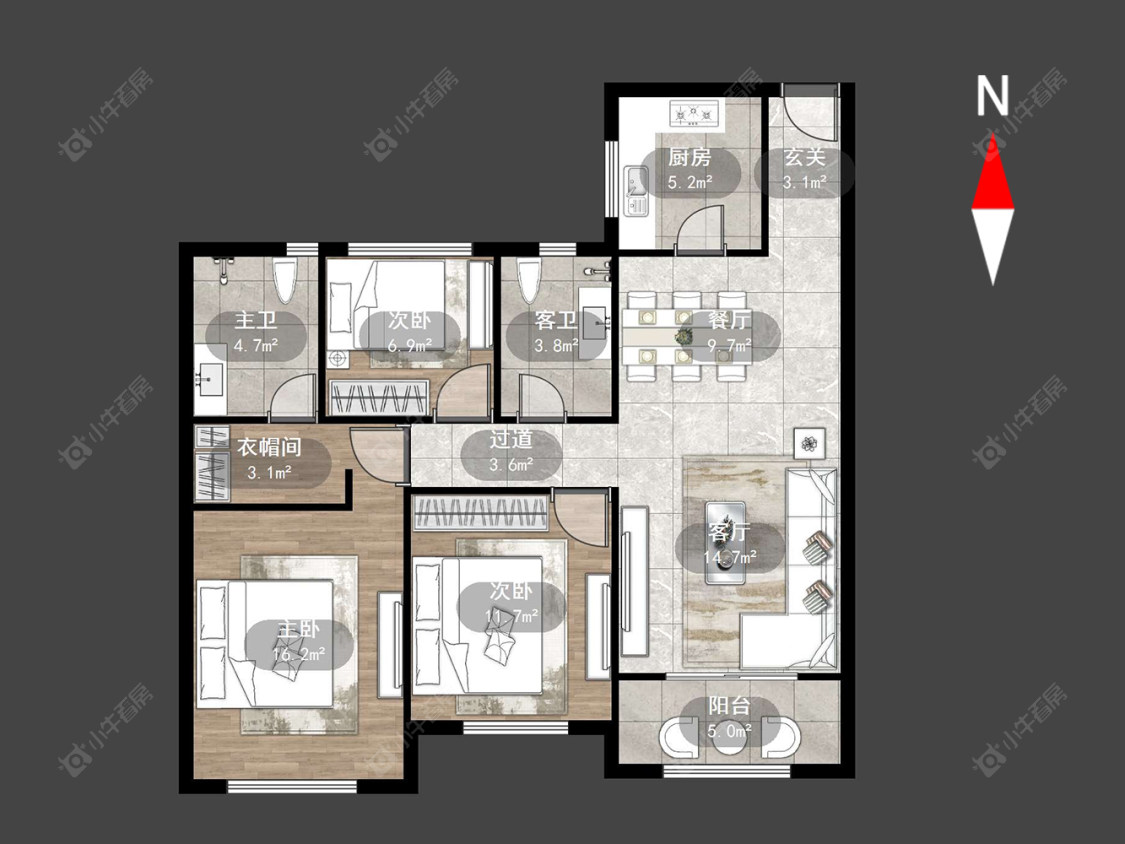 常州路劲城市主场在售二手房源户型图_小牛看房