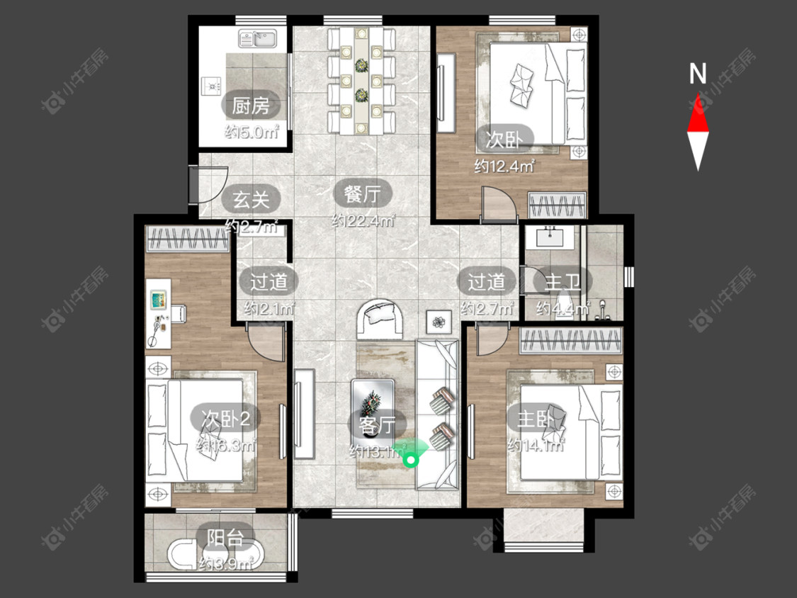 常州新龙花苑西区在售二手房源户型图_小牛看房