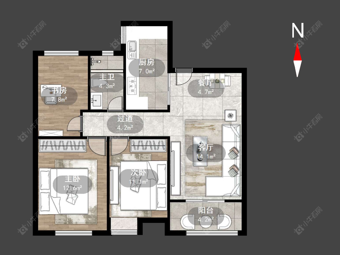 常州中海凤凰熙岸在售二手房源户型图_小牛看房