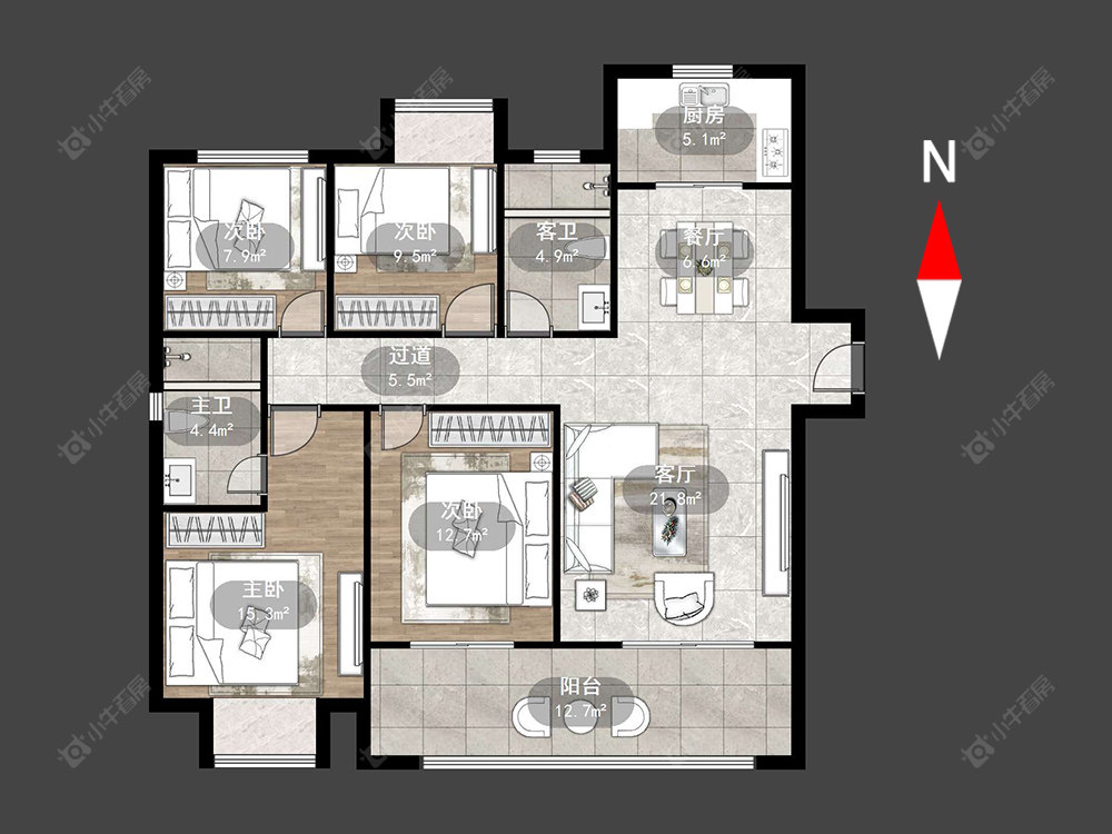 新城公馆荣域房源户型图 常州新城公馆荣域在售二手房源户型图_小牛看房