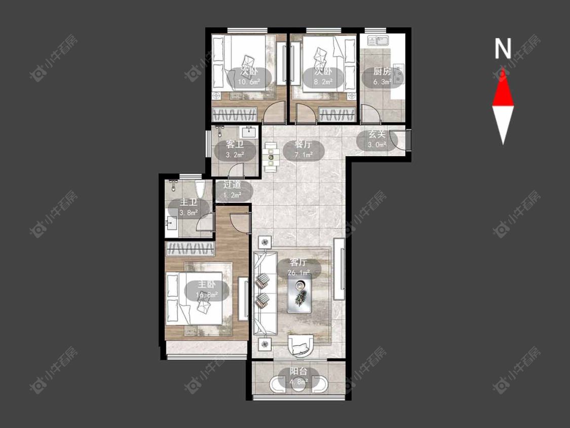 常州凯尔锋度在售二手房源户型图_小牛看房