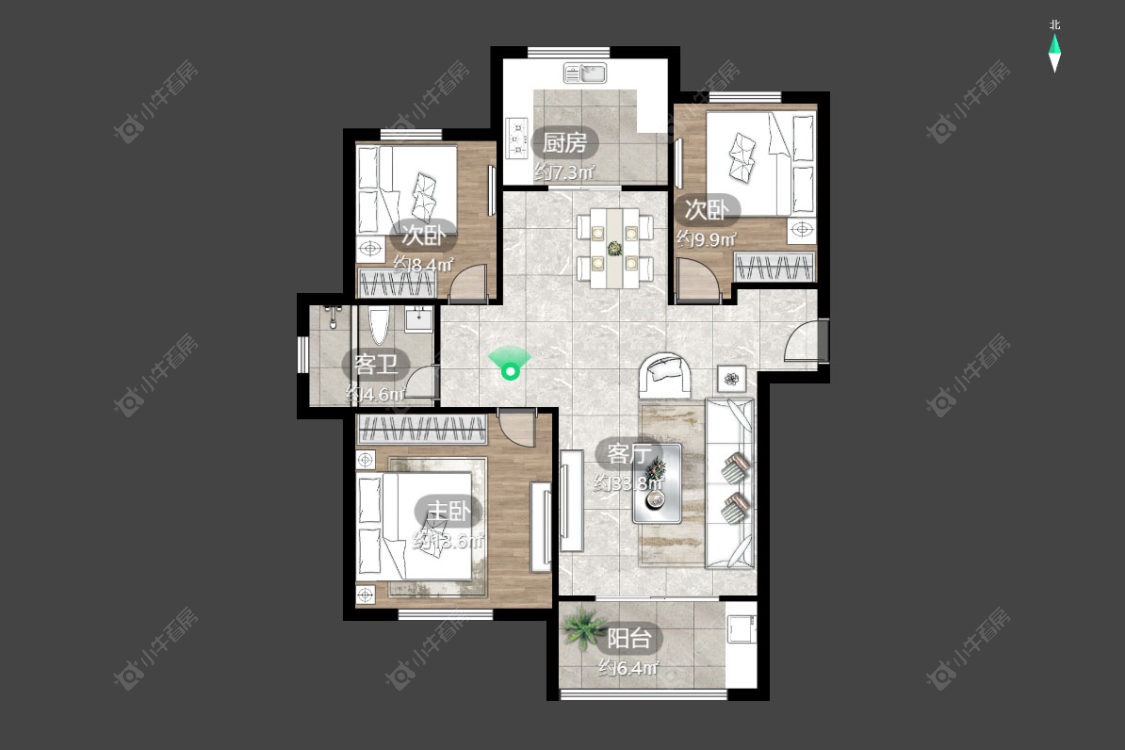 常州华润国际三期在售二手房源户型图_小牛看房
