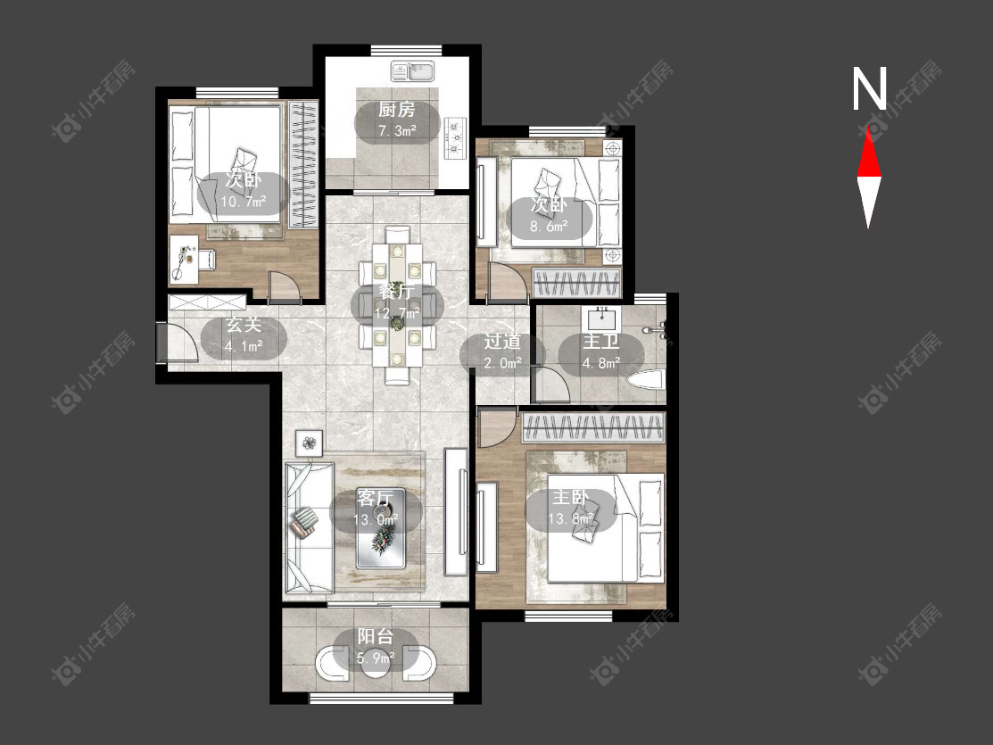 常州华润国际三期在售二手房源户型图_小牛看房