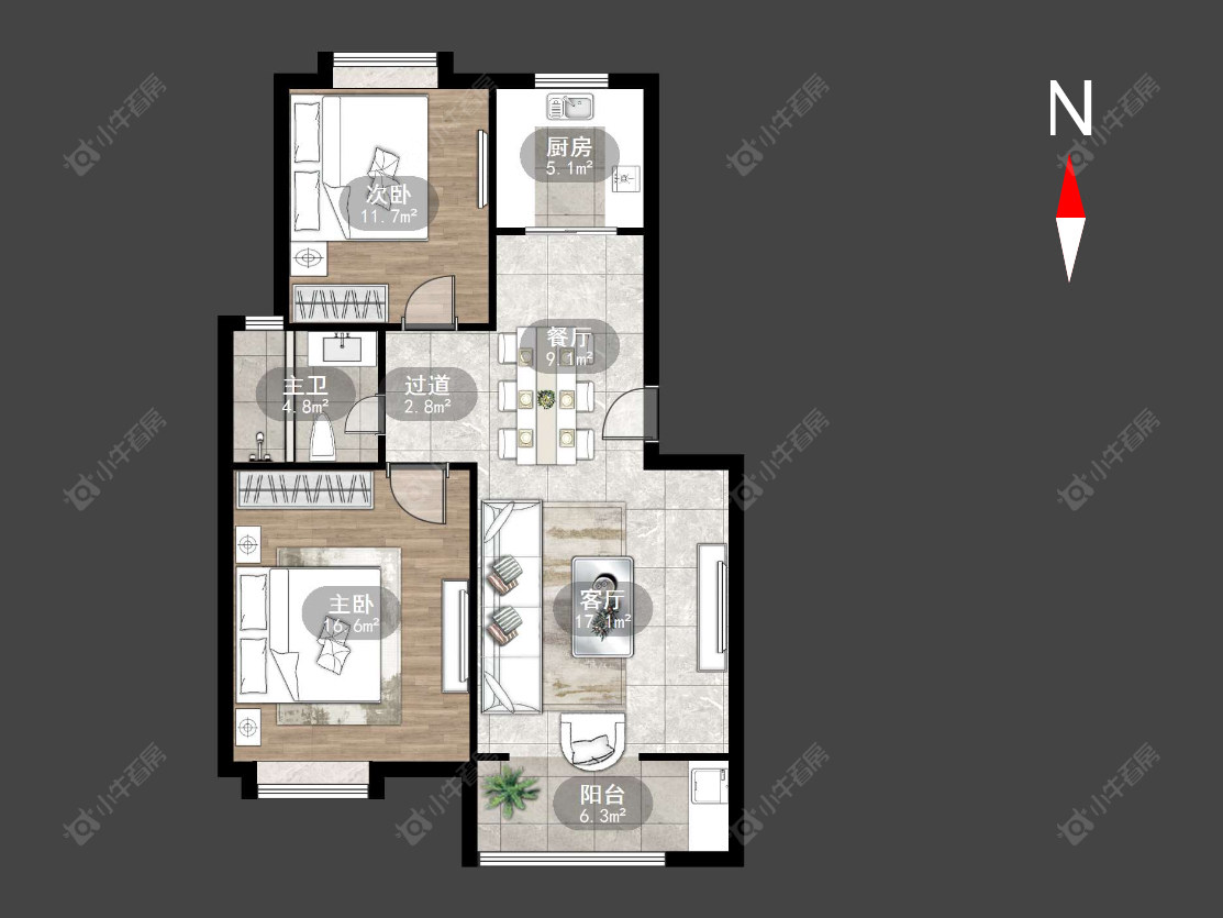 常州采菱公寓在售二手房源户型图_小牛看房