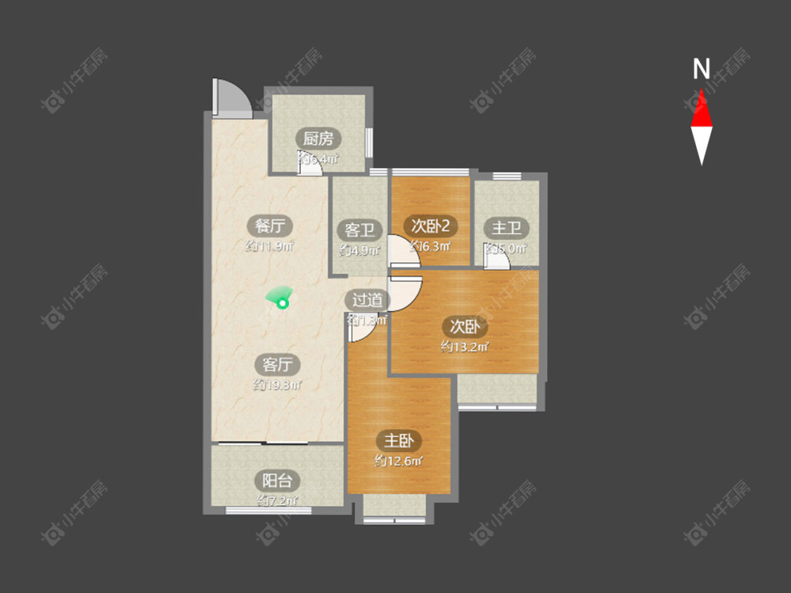 常州龙湖龙誉城二期在售二手房源户型图_小牛看房