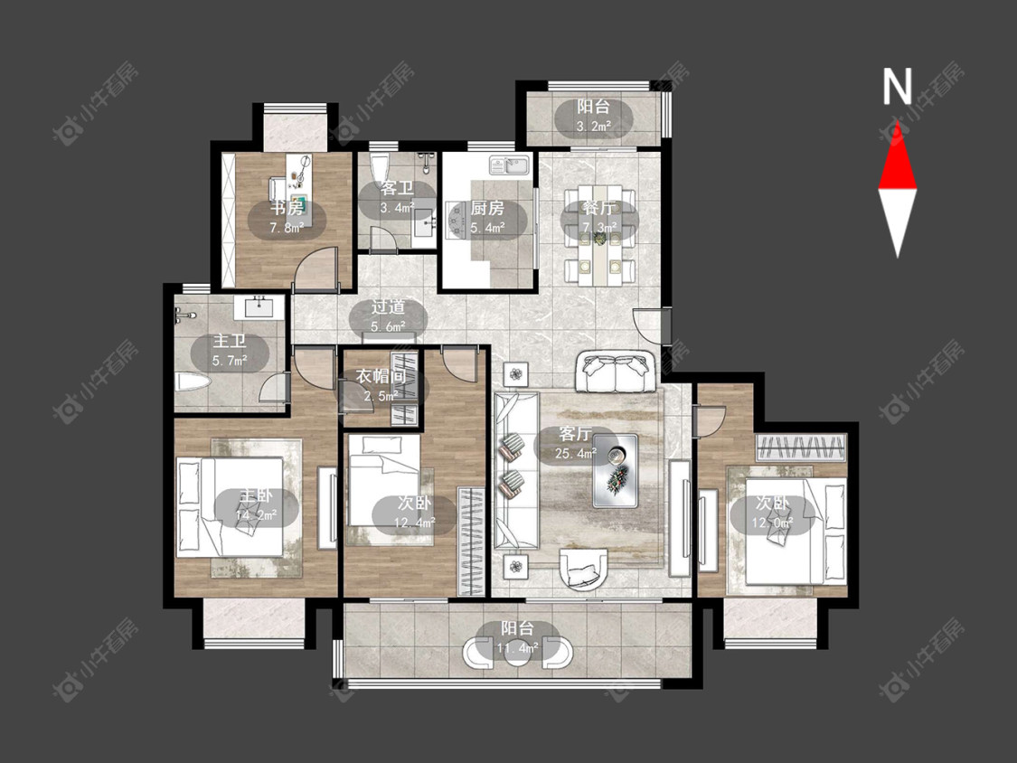 花语江南房源户型图 常州花语江南在售二手房源户型图_小牛看房