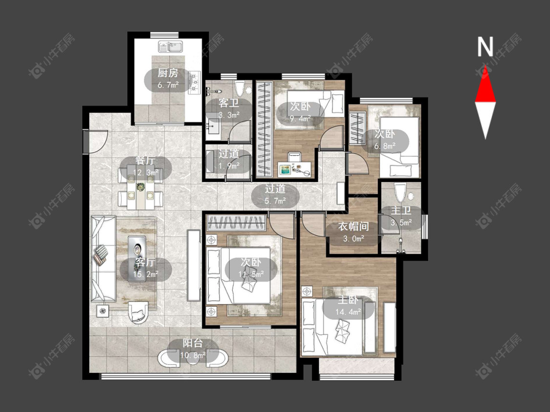 常州龙湖龙誉城四期在售二手房源户型图_小牛看房