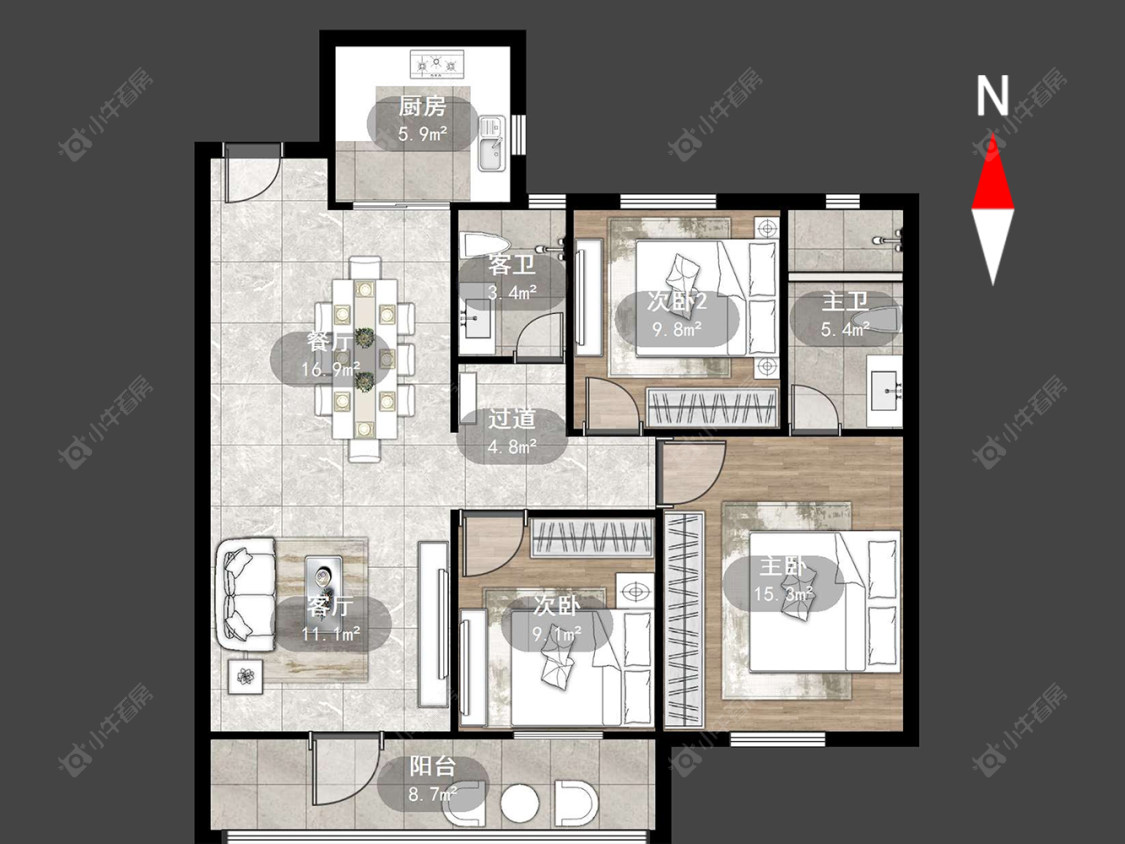 常州山水雅居在售二手房源户型图_小牛看房
