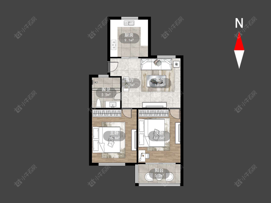 常州翠竹新村北区在售二手房源户型图_小牛看房