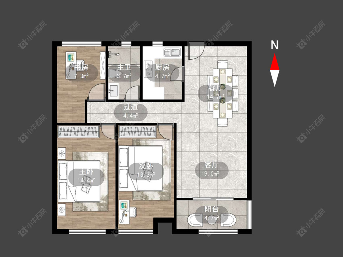 常州九龙仓繁华里在售二手房源户型图_小牛看房