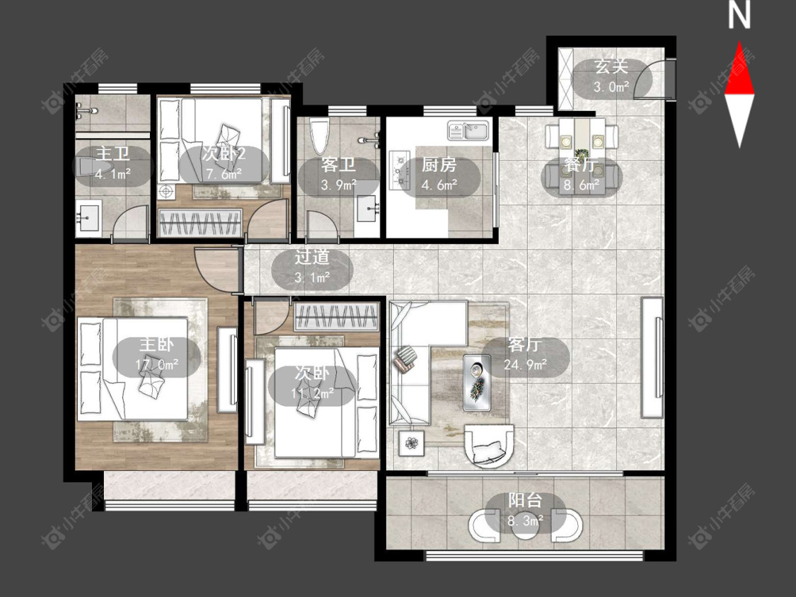 常州中海云樾里在售二手房源户型图_小牛看房