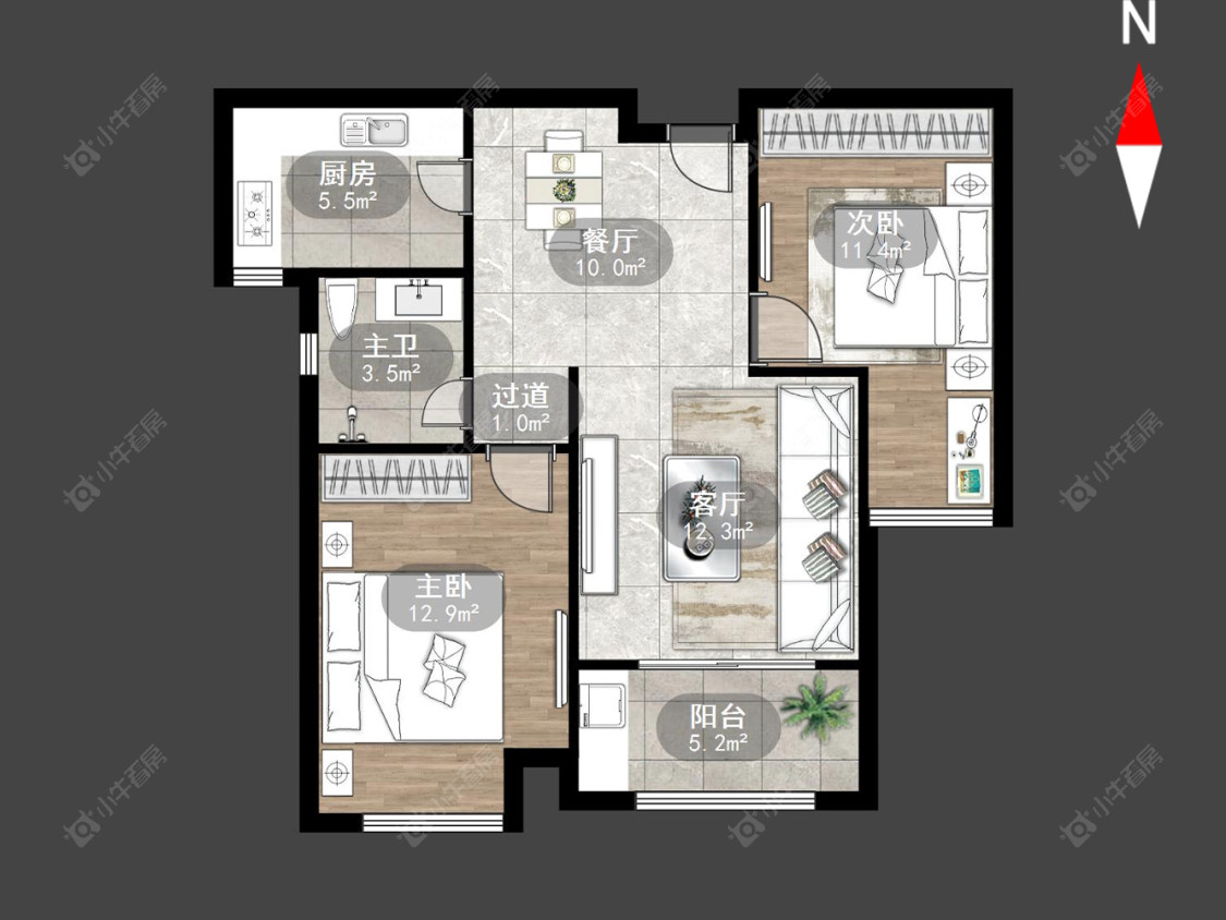 公园壹号四期房源户型图 常州公园壹号四期在售二手房源户型图_小牛看房