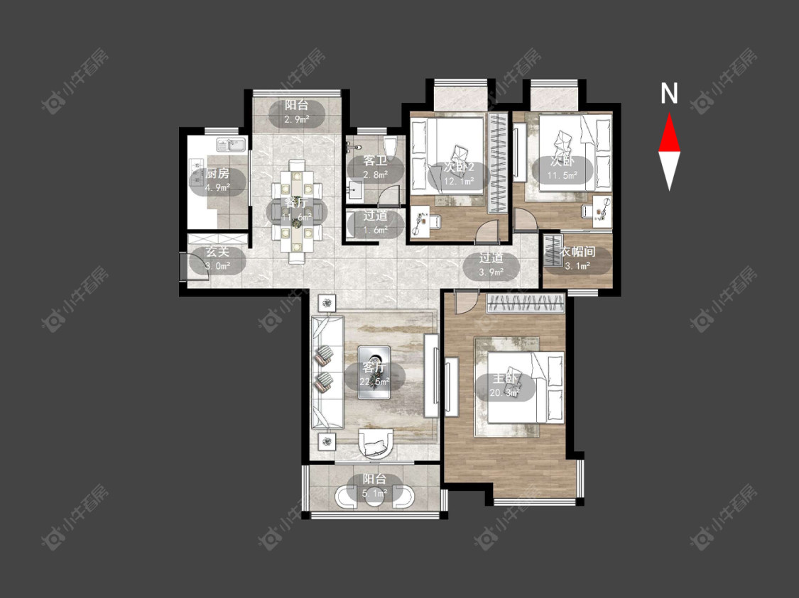 常州润泽东方尚院在售二手房源户型图_小牛看房