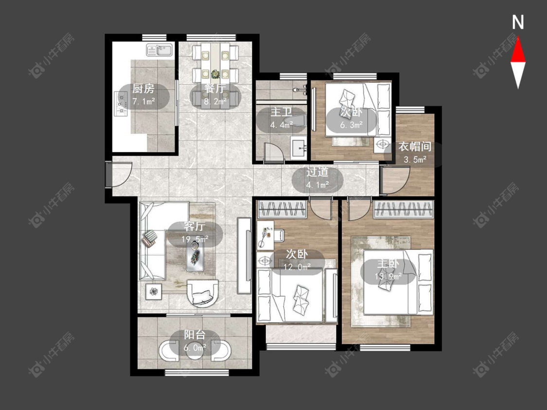 常州雨润城在售二手房源户型图_小牛看房