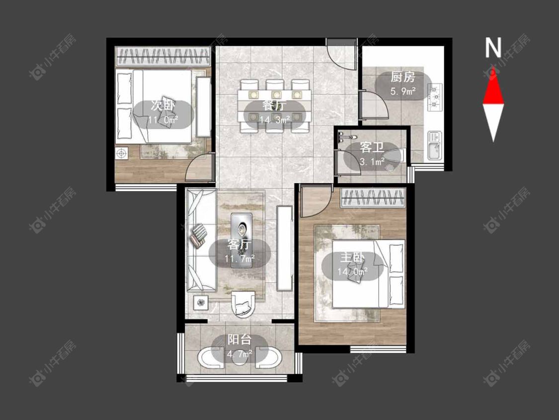 常州南甸苑在售二手房源户型图_小牛看房