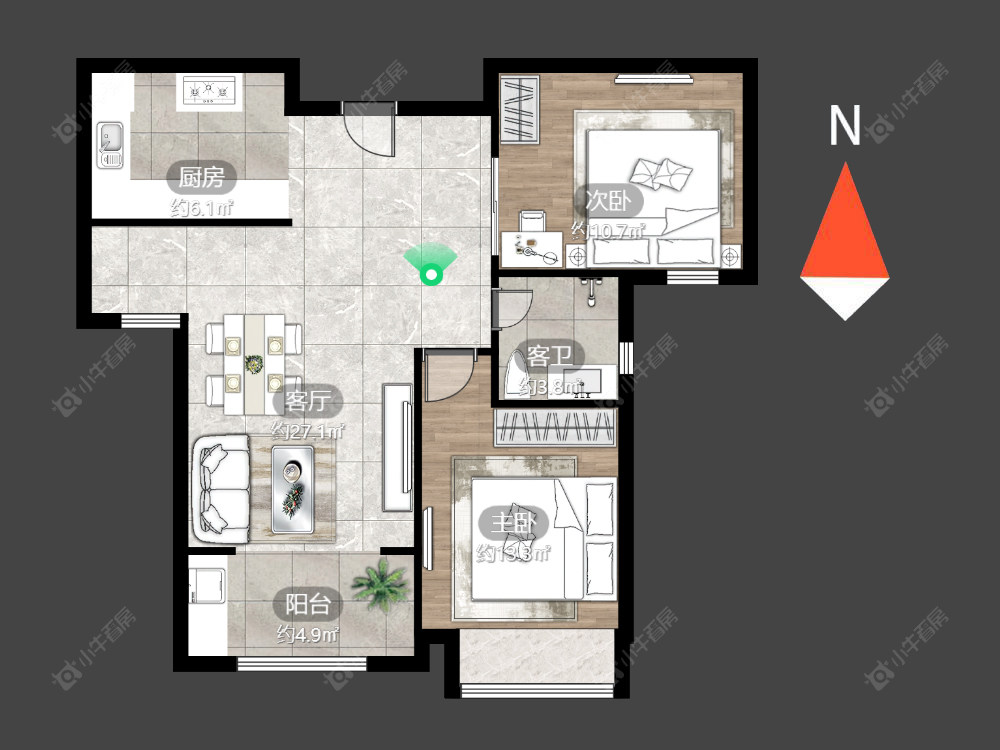 常州万达中央华城在售二手房源户型图_小牛看房