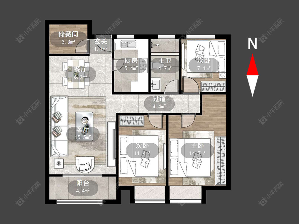 万科城房源户型图 常州万科城在售二手房源户型图_小牛看房
