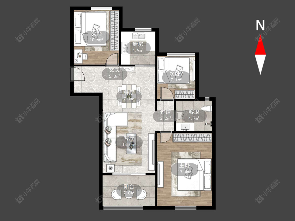 常州港龙新港城在售二手房源户型图_小牛看房