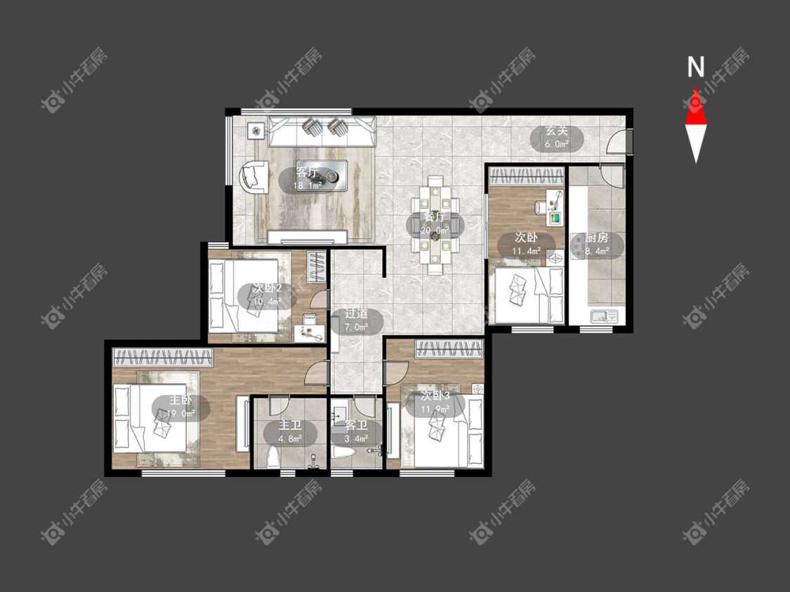 常州福康宁花园在租房源户型图_小牛看房
