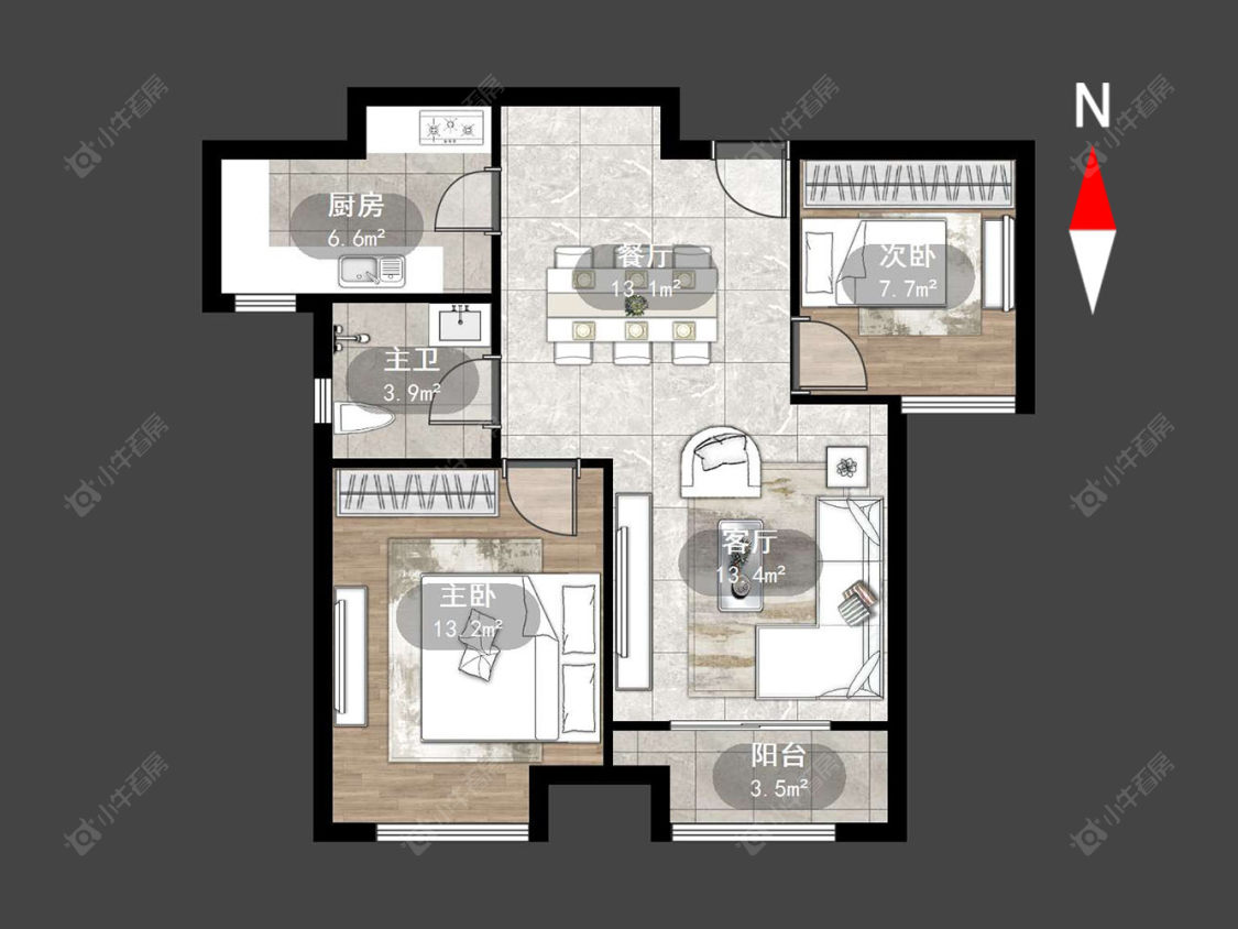 常州新城春天里在售二手房源户型图_小牛看房