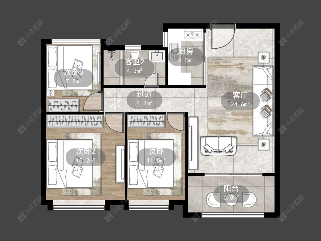 中南君悦府中南一期房源户型图 丹阳中南君悦府中南一期在售二手房源户型图_小牛看房