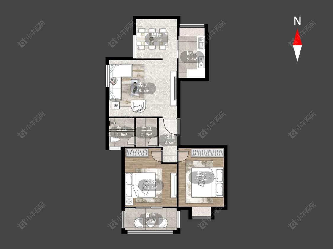 常州香江华廷花园在售二手房源户型图_小牛看房