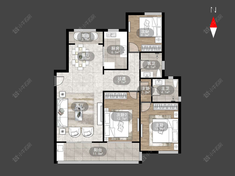 常州天禄西阆苑在售二手房源户型图_小牛看房
