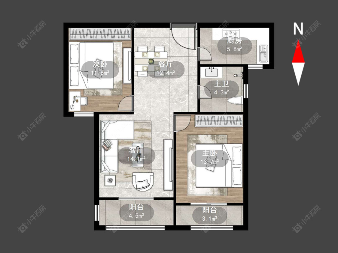 美林湖水岸枫情房源户型图 常州美林湖水岸枫情在售二手房源户型图_小牛看房
