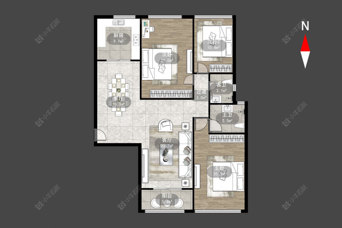 常州茂业豪园在售二手房源户型图_小牛看房
