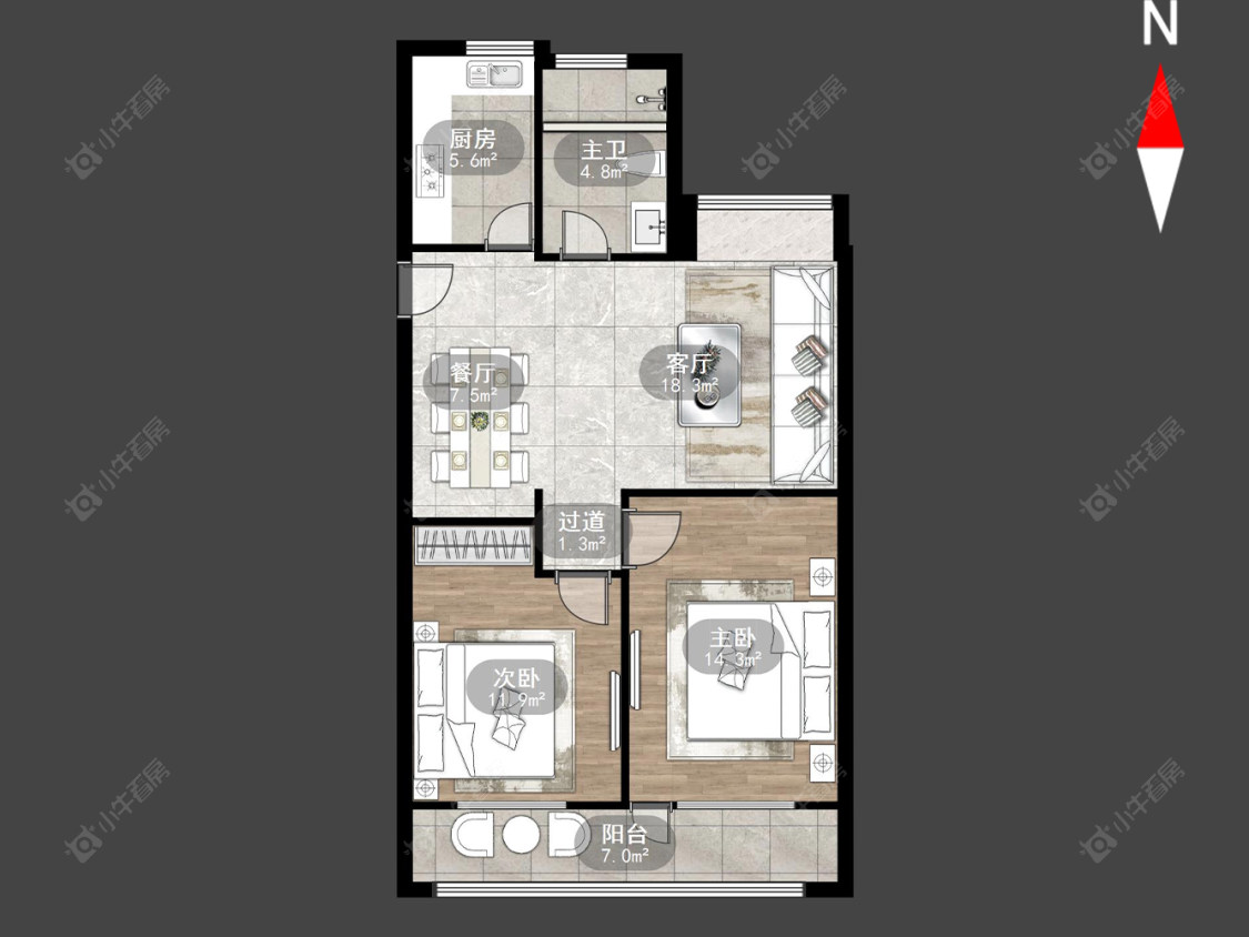 常州港龙紫荆城在售二手房源户型图_小牛看房