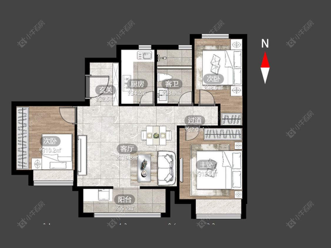 常州金科保利北郡花园在售二手房源户型图_小牛看房