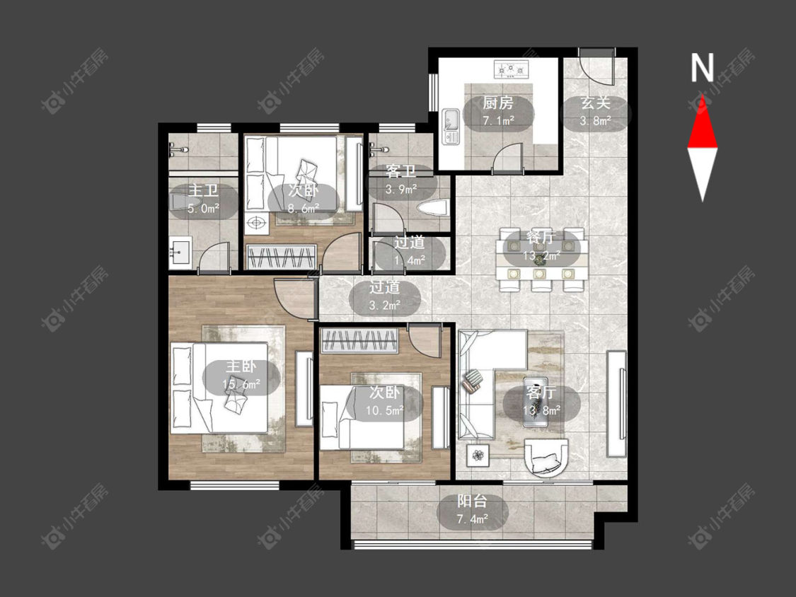 常州观湖名轩在售二手房源户型图_小牛看房