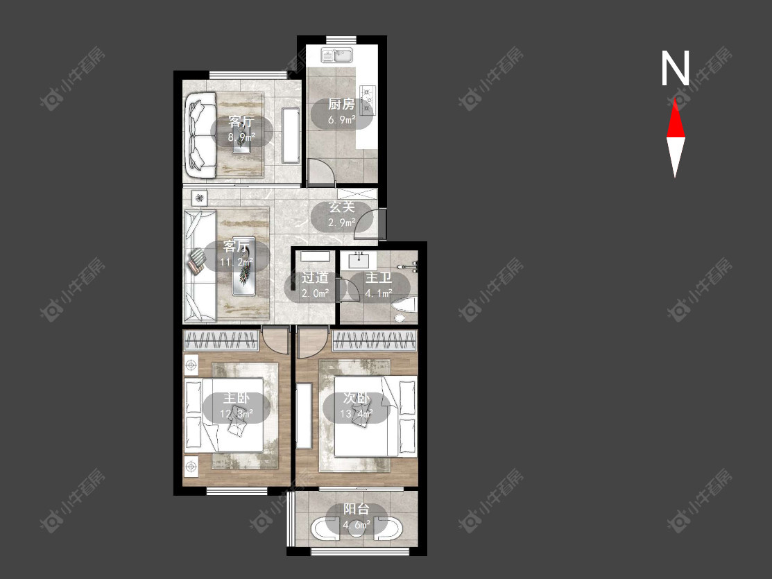 常州朝阳花园在售二手房源户型图_小牛看房