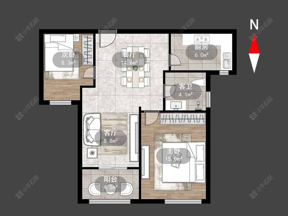 常州新城和昱云璟苑在售二手房源户型图_小牛看房