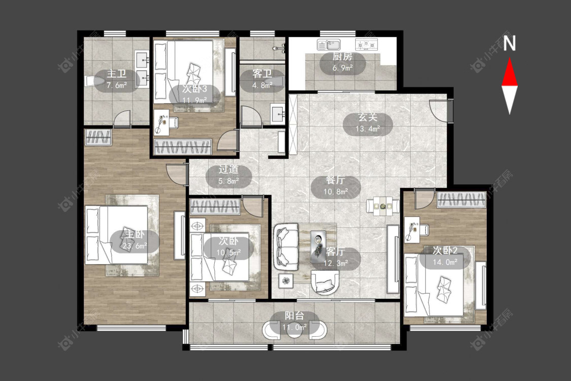景瑞宸运天赋房源户型图 常州景瑞宸运天赋在售二手房源户型图_小牛看房