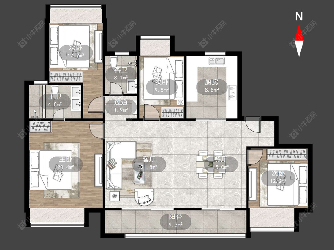常州中奥雍锦园在售二手房源户型图_小牛看房