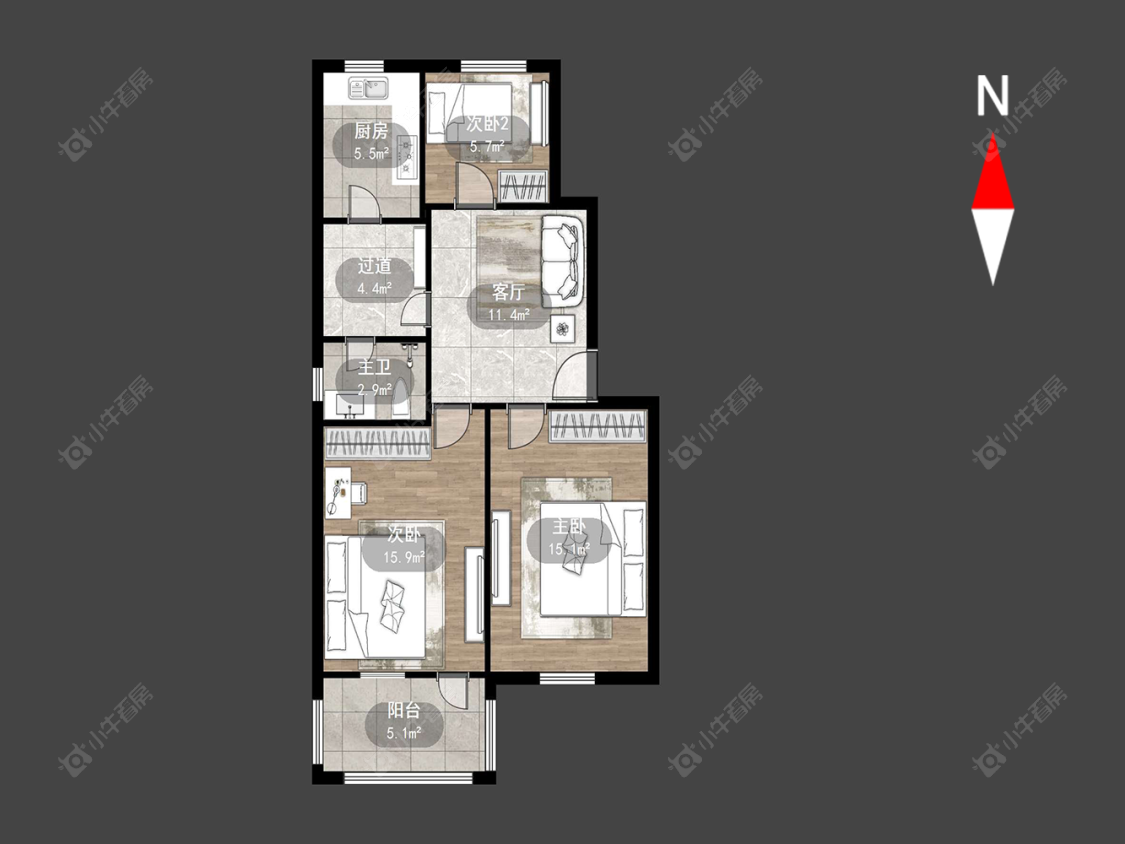 常州建材新村在售二手房源户型图_小牛看房