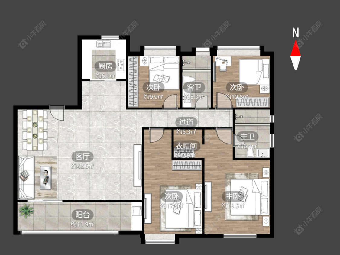 常州华宇常宁府在售二手房源户型图_小牛看房