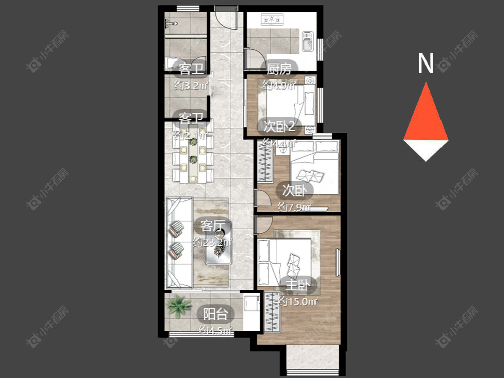 绿地香颂花园房源户型图 常州绿地香颂花园在售二手房源户型图_小牛看房