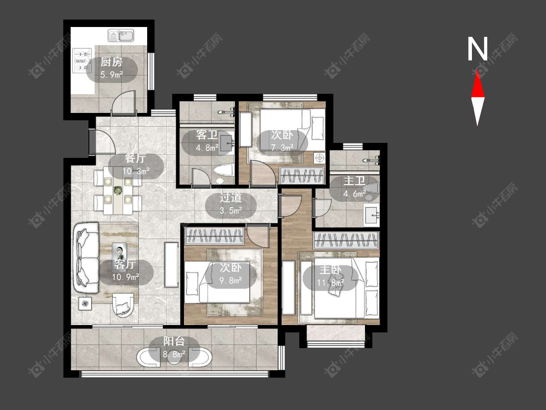 常州龙运天城在售二手房源户型图_小牛看房