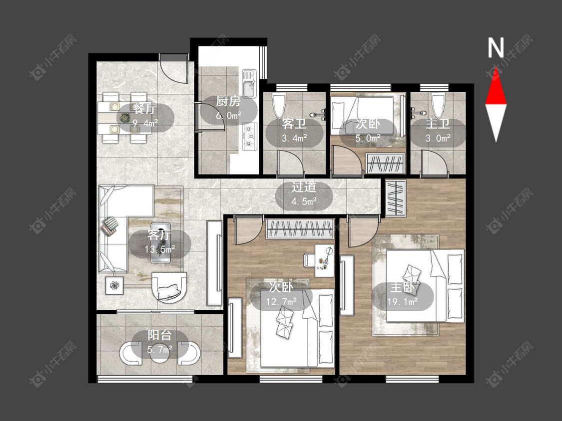 常州星湖广场在售二手房源户型图_小牛看房